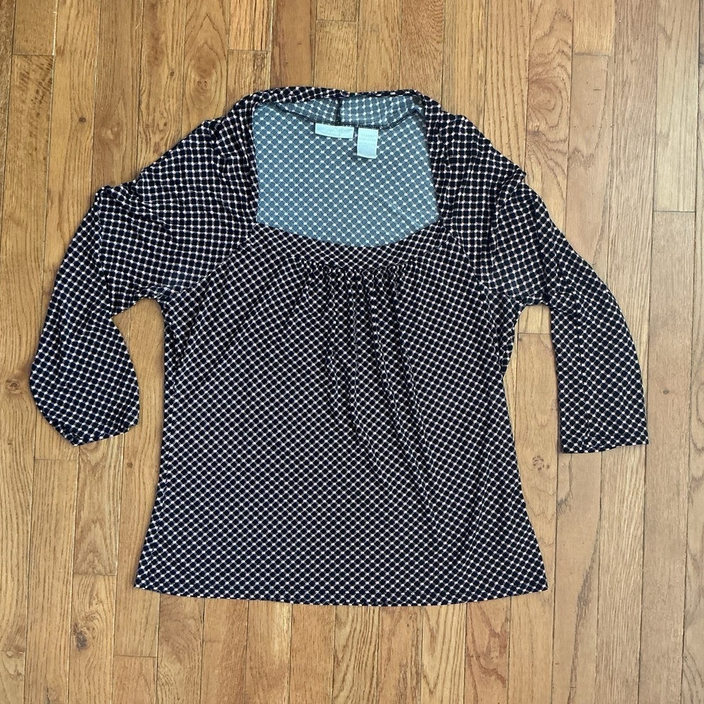 Worthington Womens Blouse Black White Size‎ XL Career Professional